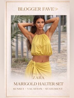 ZARA Viral Marigold Halter Top☀️ Euro Summer Vacation Blogger Fave NWT